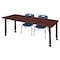 Regency Tables > Height Adjustable > Rectangular Mobile Table & Chair Sets, 72 W, 24 L, 23-34 H, Mahogany MT7224MHAPCBK45NV - alternate 1